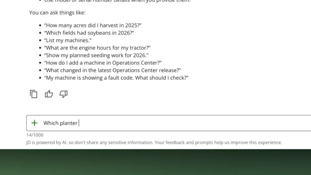John Deere launched an AI chatbot for farmers
